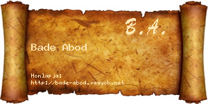 Bade Abod névjegykártya
